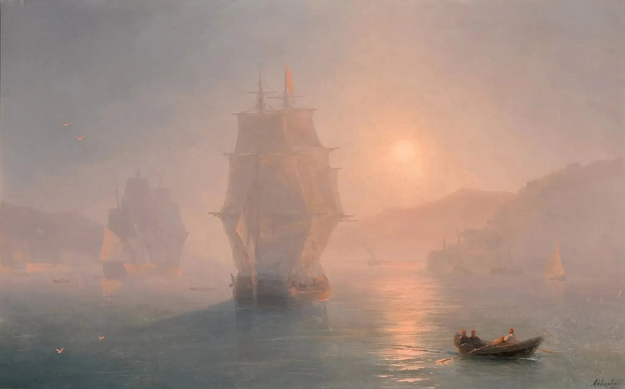 Schiffe an einem nebligen Morgen - Ivan Aïvazovski