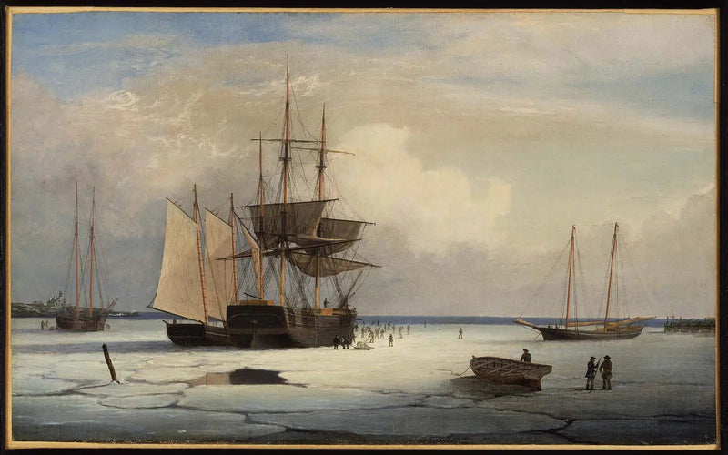Schiffe in den Eisschollen vor der Insel Ten Pound, Gloucester - Fitz Henry Lane