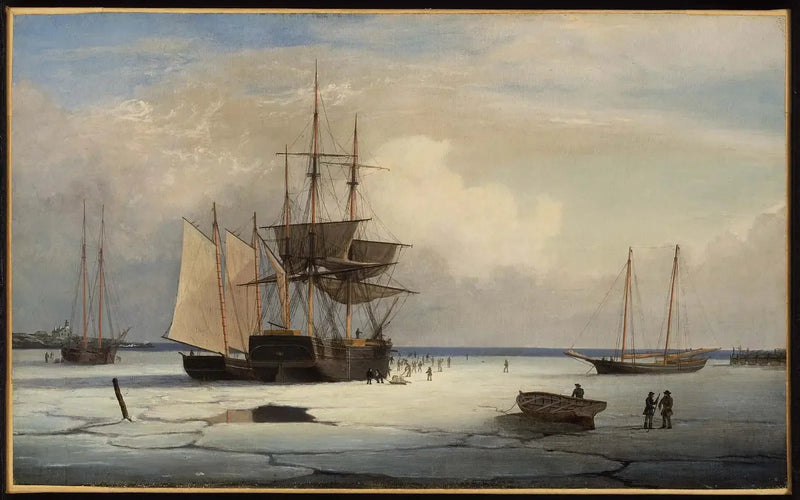 Schiffe in den Eisschollen vor der Insel Ten Pound, Gloucester - Fitz Henry Lane