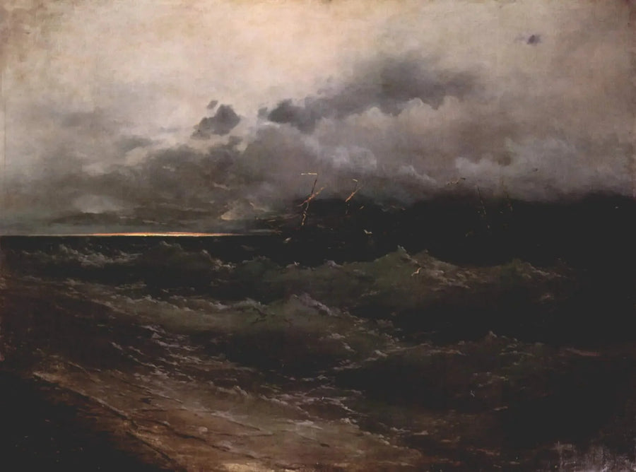 Schiffe auf unruhiger See, Sonnenaufgang - Ivan Aïvazovski