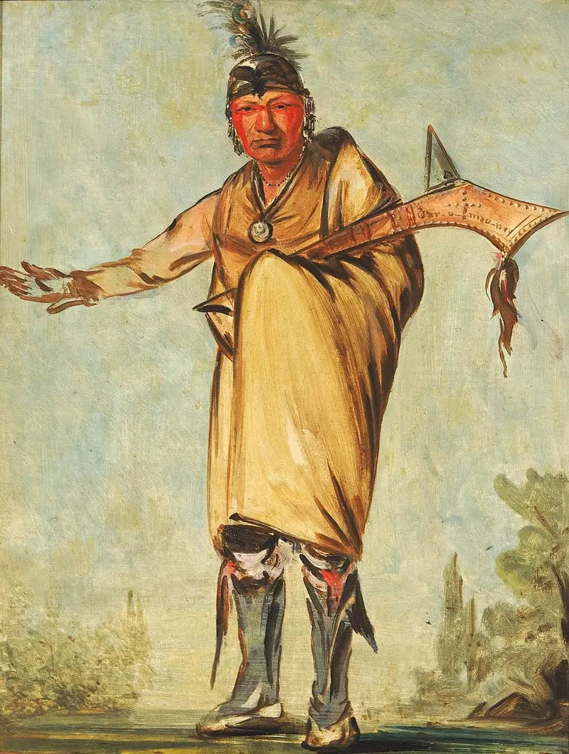 Náw-káw, Holz, ancien chef de la tribu - George Catlin