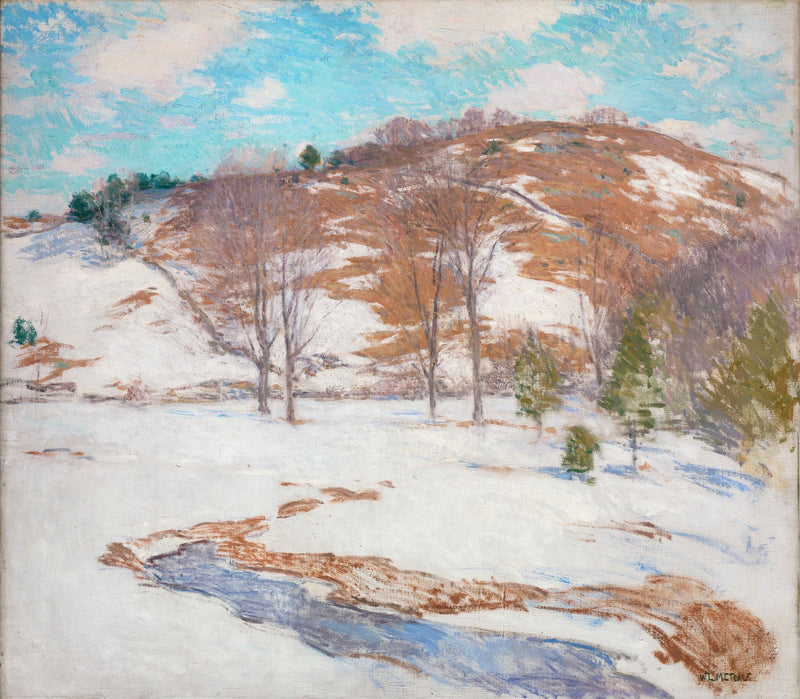 Schnee in den Ausläufern - Willard Metcalf