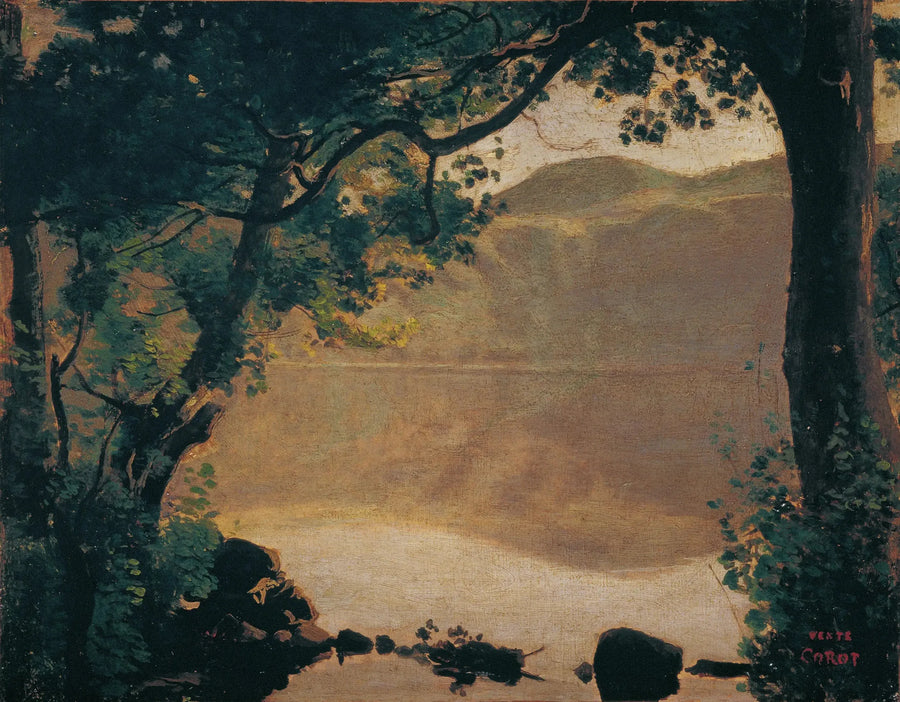 Nemi, der See gesehen durch die Bäume - Jean-Baptiste Camille Corot