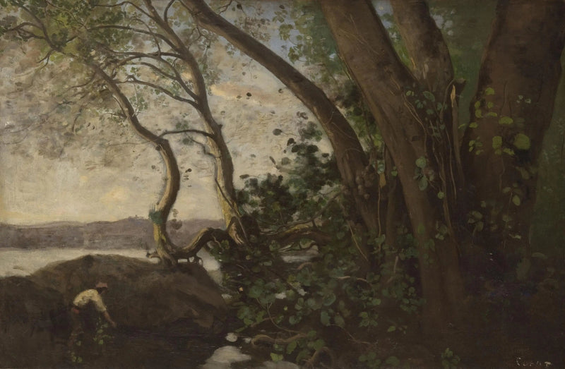 Nemi, die Ufer des Sees - Jean-Baptiste Camille Corot