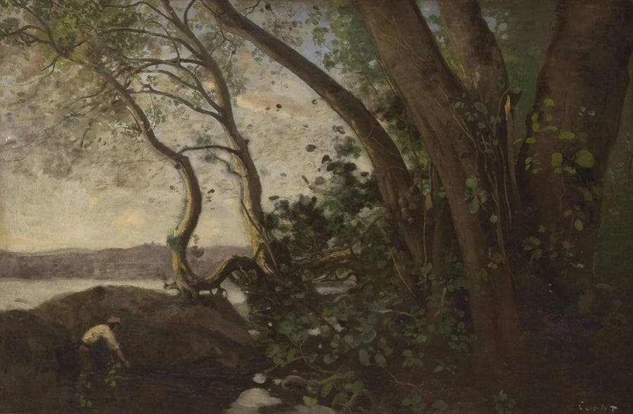 Nemi, die Ufer des Sees - Jean-Baptiste Camille Corot