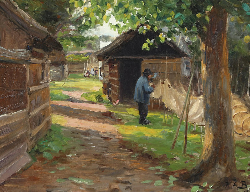 Reinigung der Fischfallen. - H. A. Brendekilde