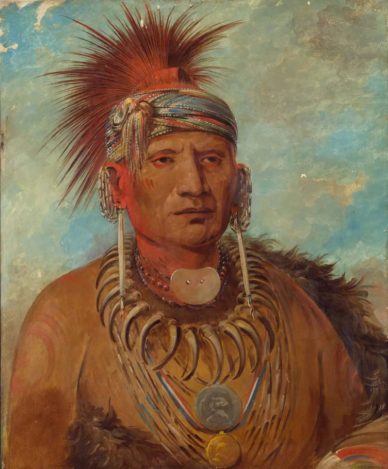 Neu-mon-ya, Pluie qui marche, Kriegsherr - George Catlin