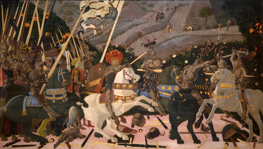 Niccolò Mauruzi da Tolentino an der Spitze seiner Truppen - Paolo Uccello