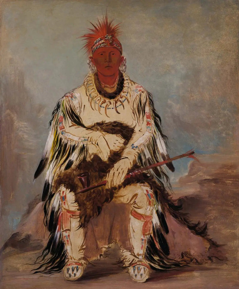 No-wáy-ke-súg-gah, derjenige, der gleichzeitig zweimal schlägt, ein Tapferer - George Catlin