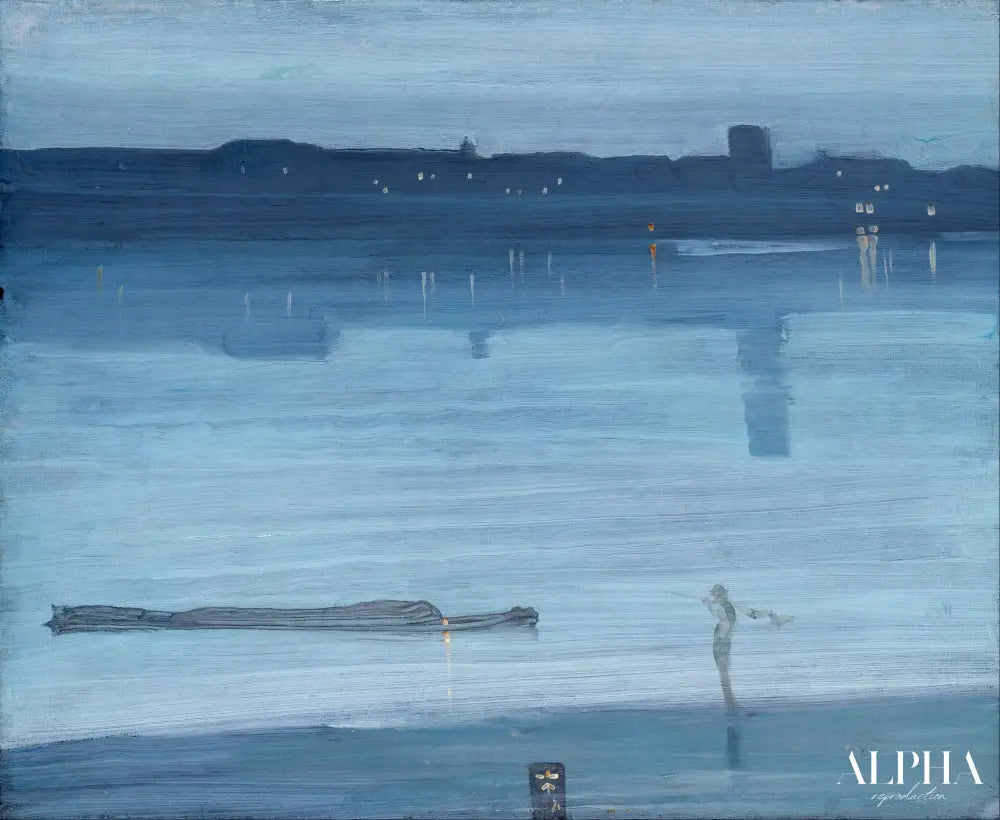 Nocturne : Bleu et argent - Chelsea - James Abbott McNeill Whistler - Reproductions de tableaux et peintures haut de gamme