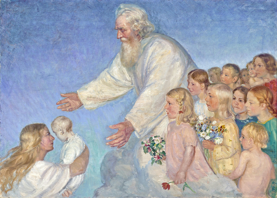 Unser Herr nimmt das tote Kind auf. – Anna Ancher