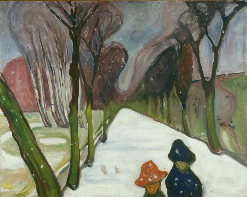 Neuer Schnee auf der Avenue - Edvard Munch