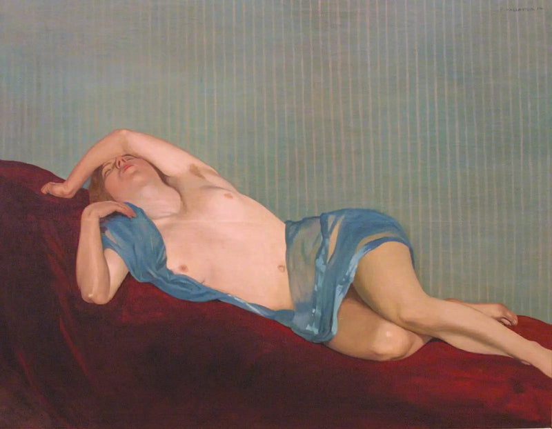 Nu mit grünem Schal - Félix Vallotton