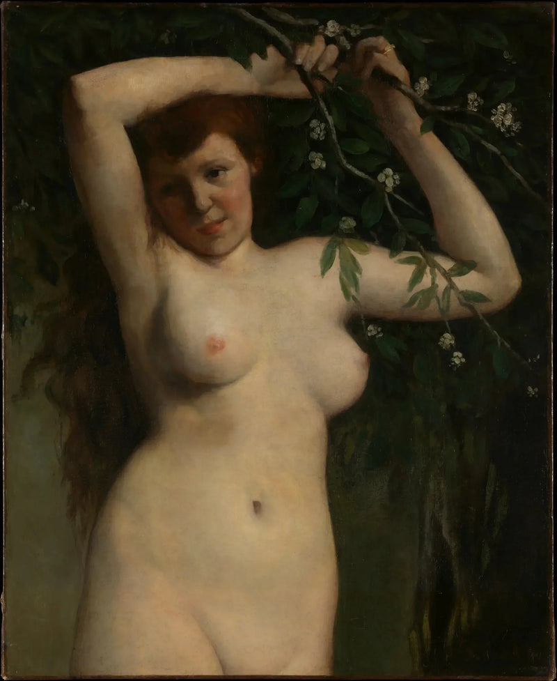 Nackt an der blühenden Zweig - Gustave Courbet