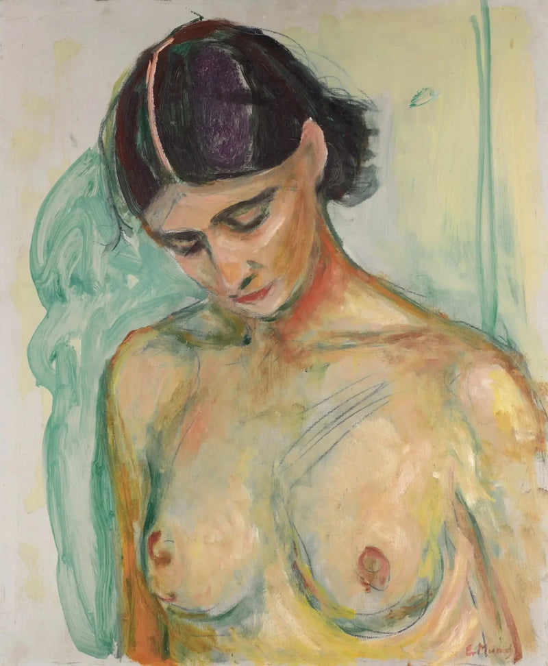 Nun mit geneigtem Kopf - Edvard Munch