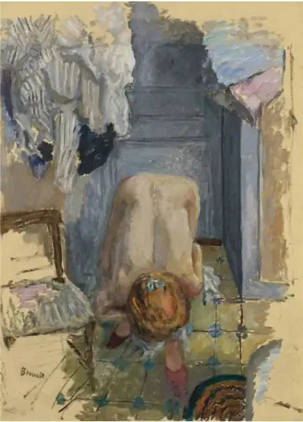 Nackt hockend nach vorne geneigt - Pierre Bonnard