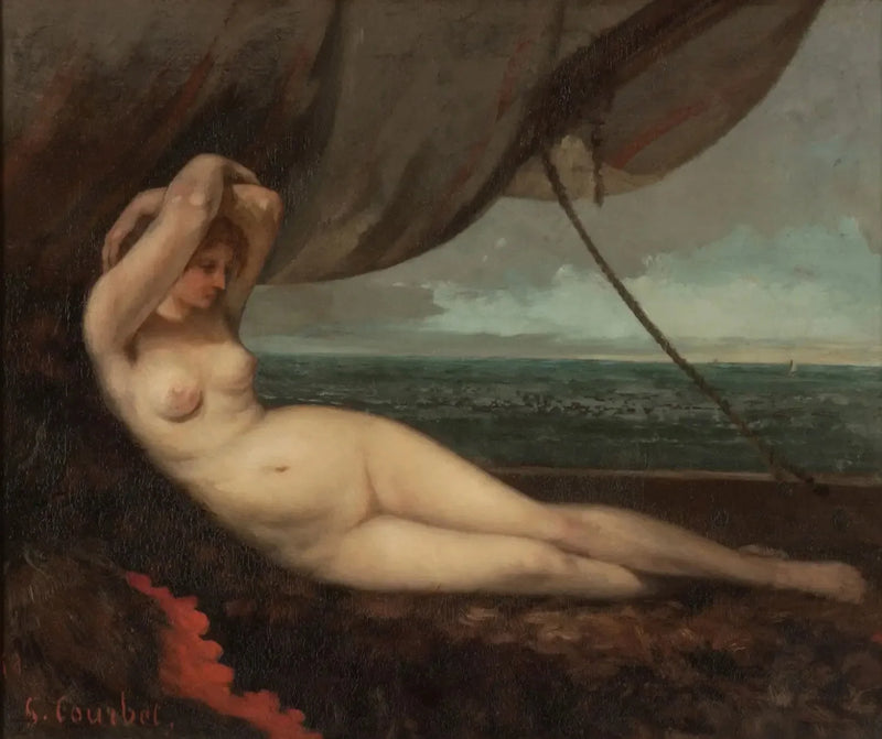 Nu allongé am Meer - Gustave Courbet