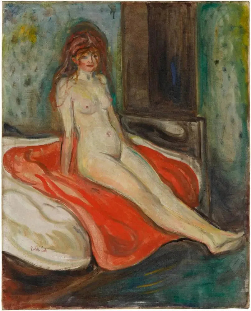 Nun auf dem Bett - Edvard Munch
