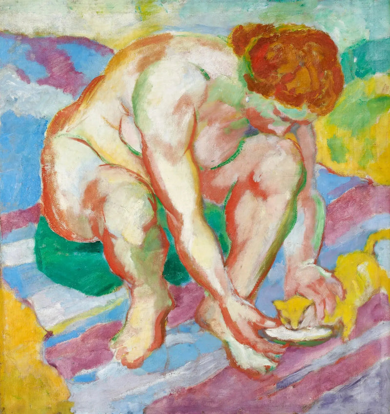 Katze mit Nacktem - Franz Marc