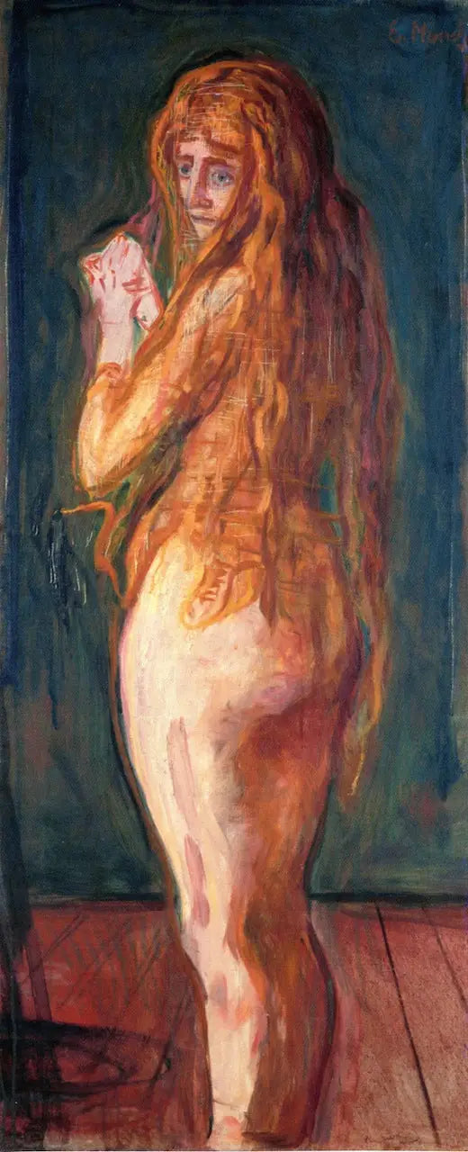 Akt mit langen roten Haaren - Edvard Munch