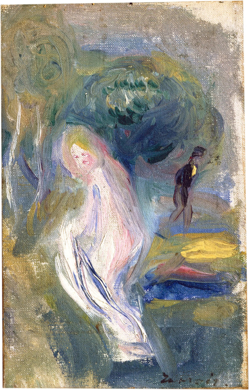 Nur mit Figur im Hintergrund - Pierre-Auguste Renoir