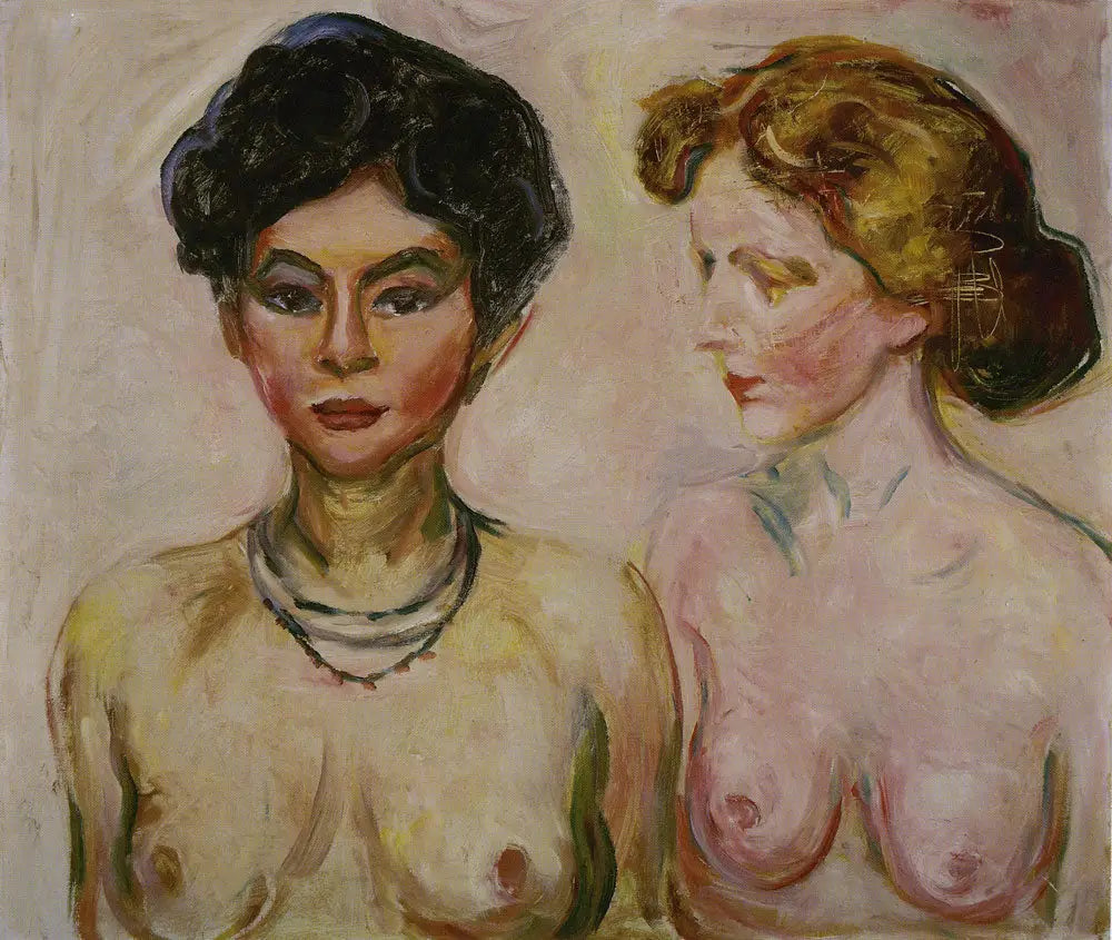Nu blond et brun - Edvard Munch image 1 reproduction artisanale de tableau