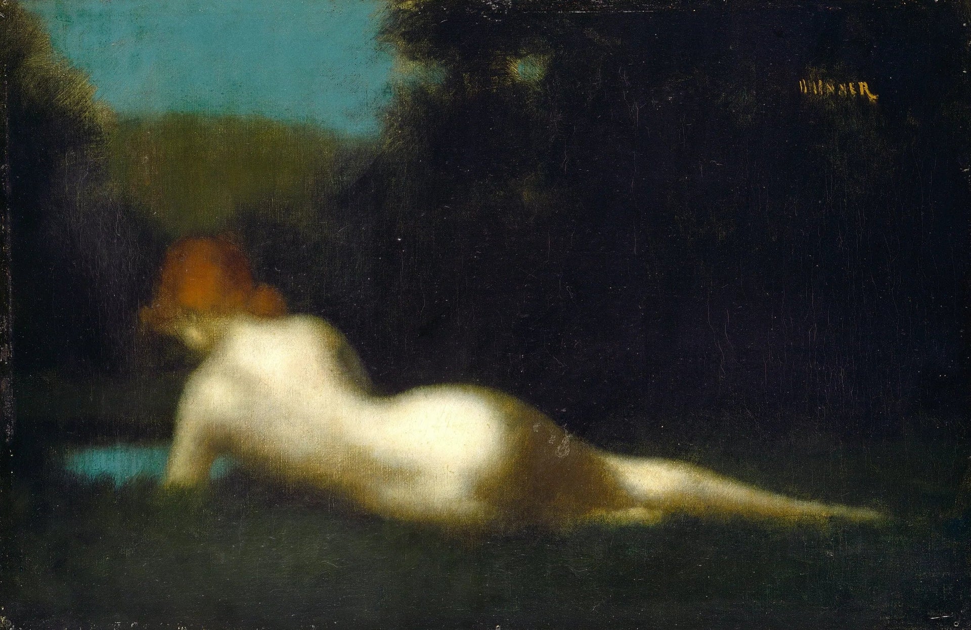 Nu couché - Jean-Jacques Henner image 1 reproduction de peinture à l’huile
