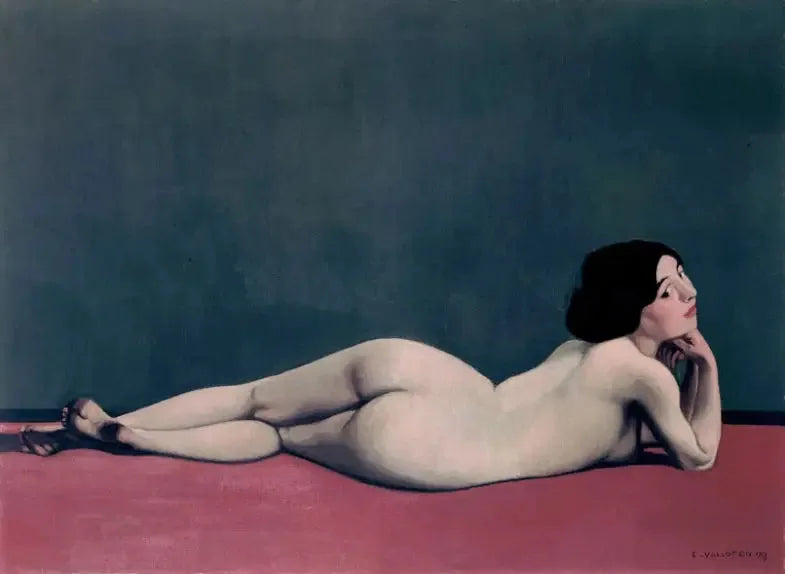 Nu auf einem roten Teppich - Félix Vallotton