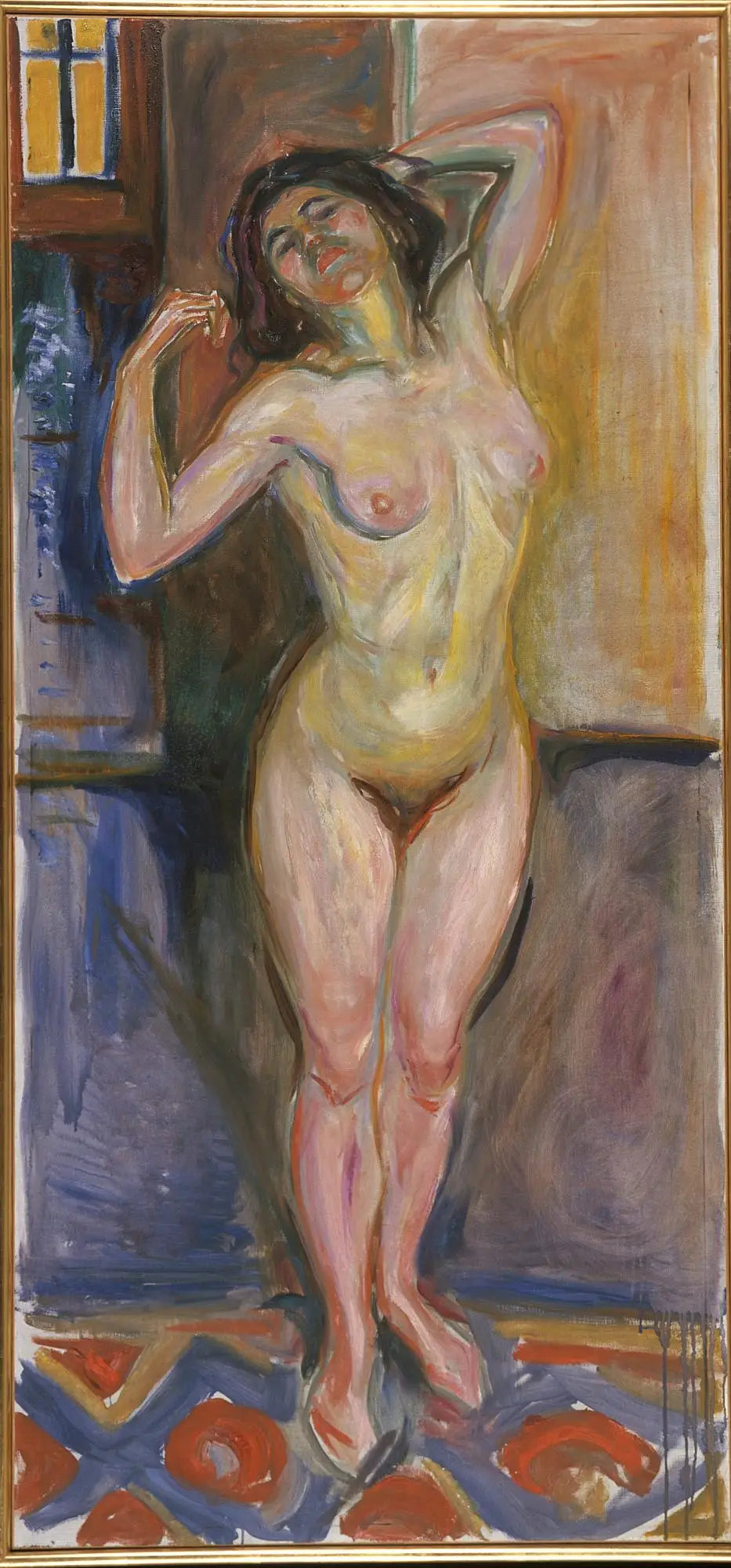 Nu debout avec ses mains derrière la tête - Edvard Munch image 1 reproduction de peinture à l’huile