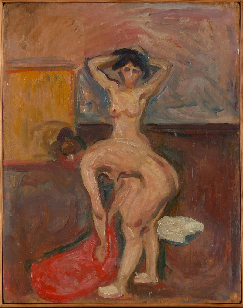 Stehende Nackte, die sich beugt - Edvard Munch