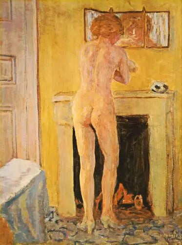 Nackt vor dem Kamin - Pierre Bonnard