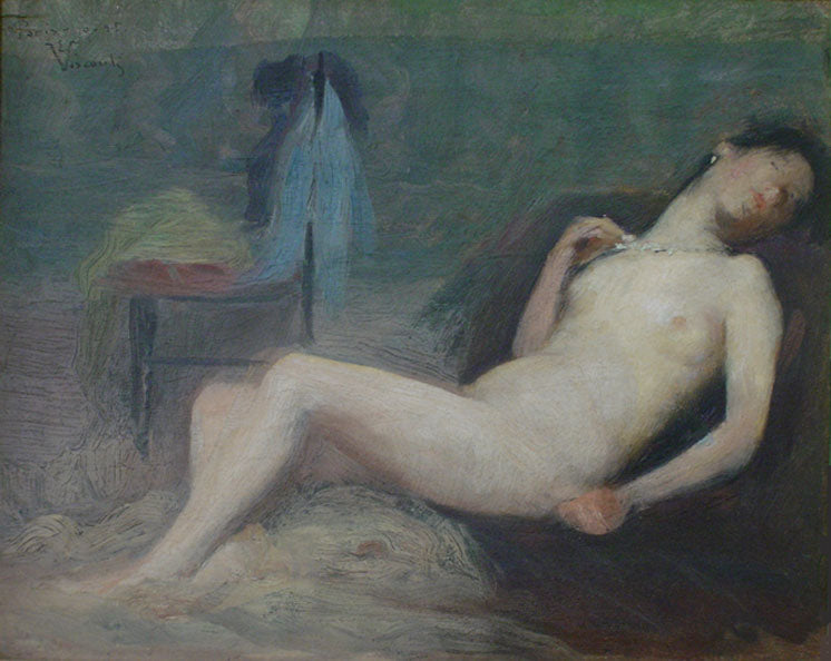 Nu feminino - Estudo para "Nu deitado" - Eliseu Visconti image 1 reproduction de peinture à l’huile