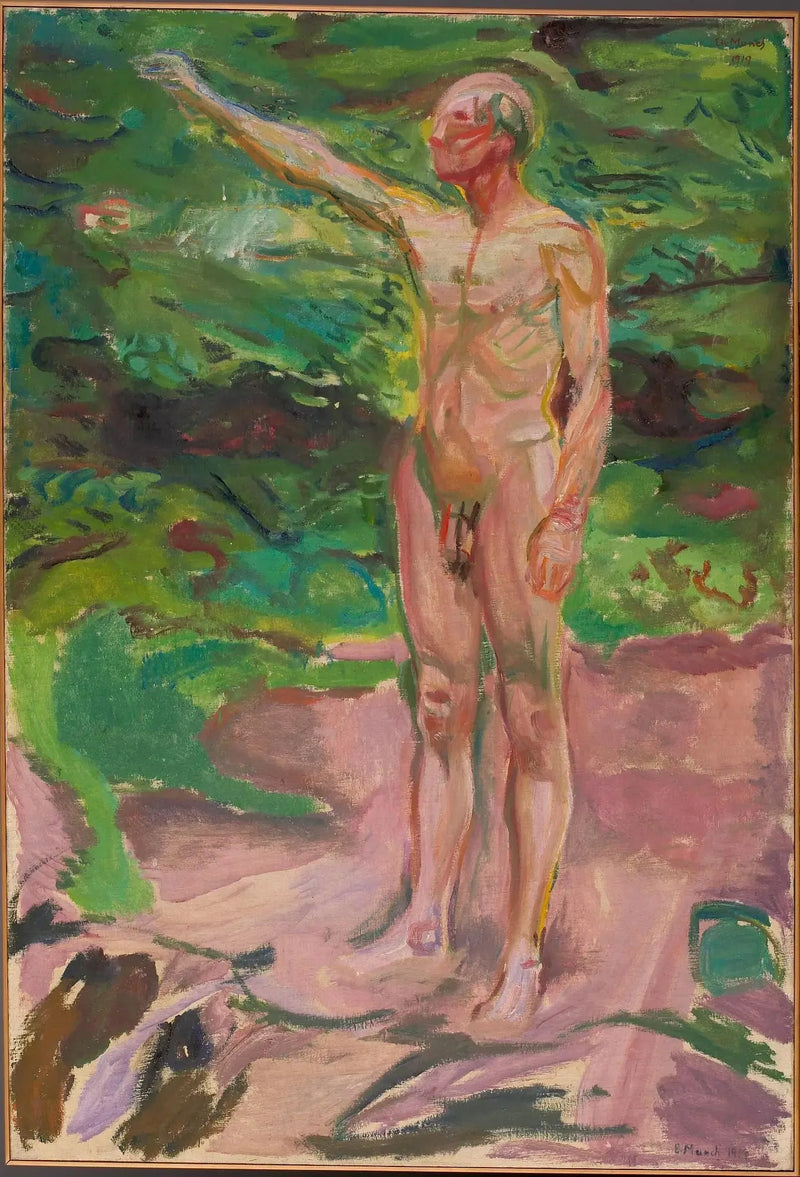 Männlicher Akt im Wald - Edvard Munch