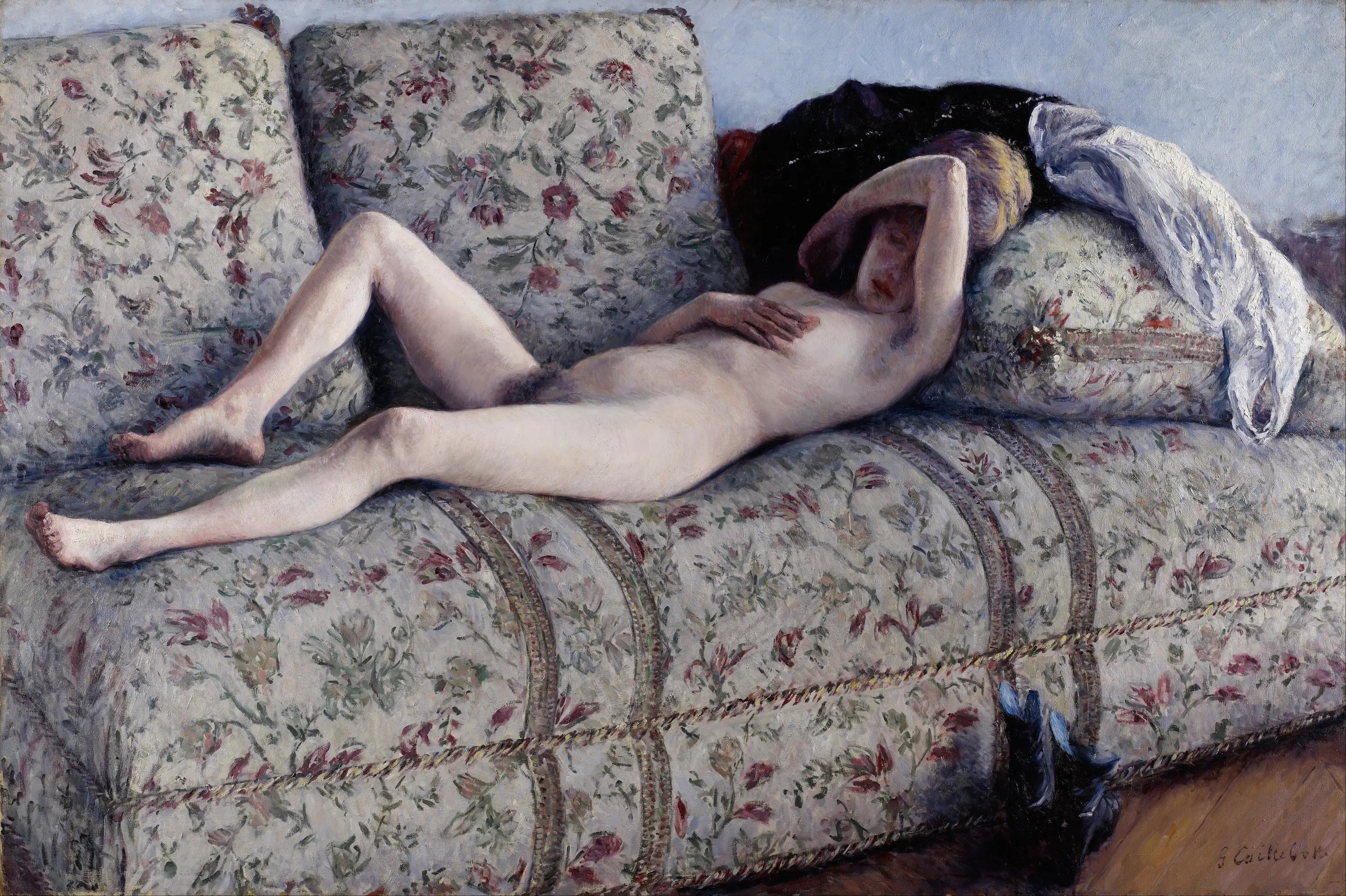 Nu sur un canapé - Gustave Caillebotte image 1 copie de tableau peinte à la main