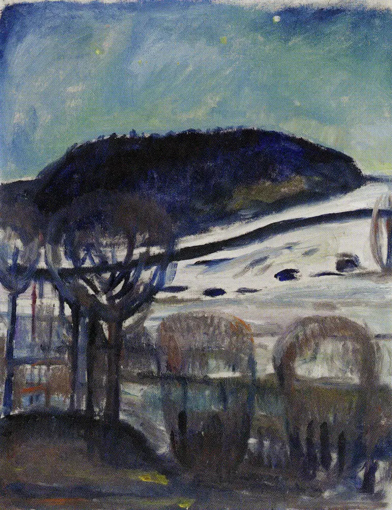Reproduction du tableau « Nuit d'hiver - Edvard Munch » par Alpha Reproduction en peinture à l’huile