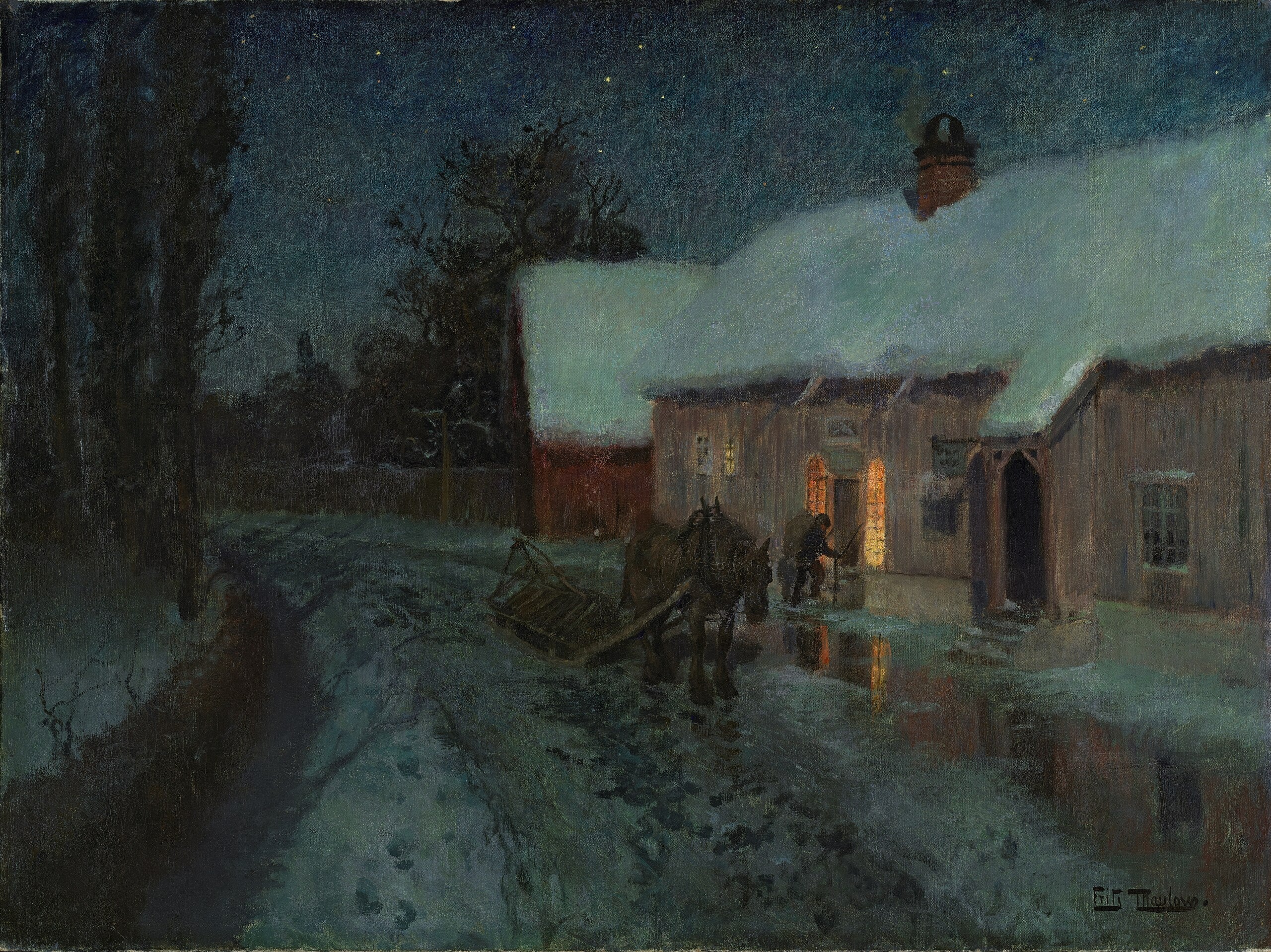 Nuit - Frits Thaulow image 1 reproduction réalisée par Alpha Reproduction