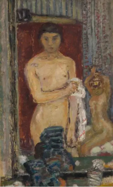 Nackte, die sich in einem Spiegel spiegeln - Pierre Bonnard