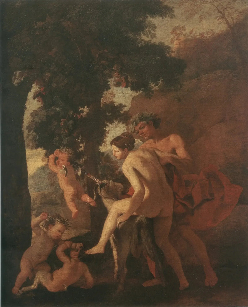 Nymphe reitend auf einem Ziegenbock - Nicolas Poussin