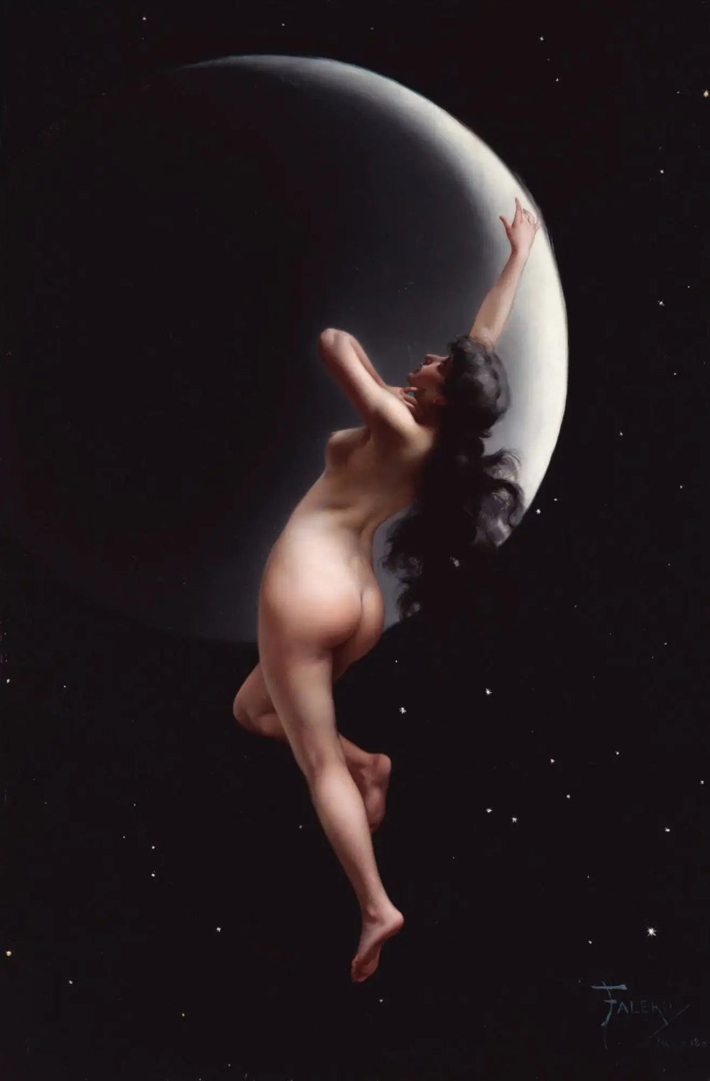 Nymphe de la Lune - Luis Ricardo Falero image 1 copie de tableau peinte à la main