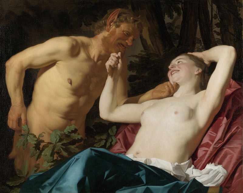 Nymphe und Satyr - Gerrit van Honthorst