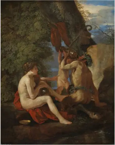 Nymphe und Satyr - Nicolas Poussin
