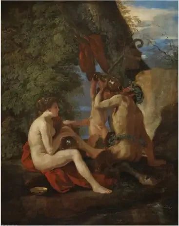 Nymphe und Satyr - Nicolas Poussin