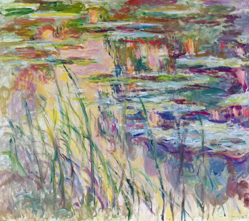 Seerosen, Spiegelungen auf dem Wasser W1718 - Claude Monet