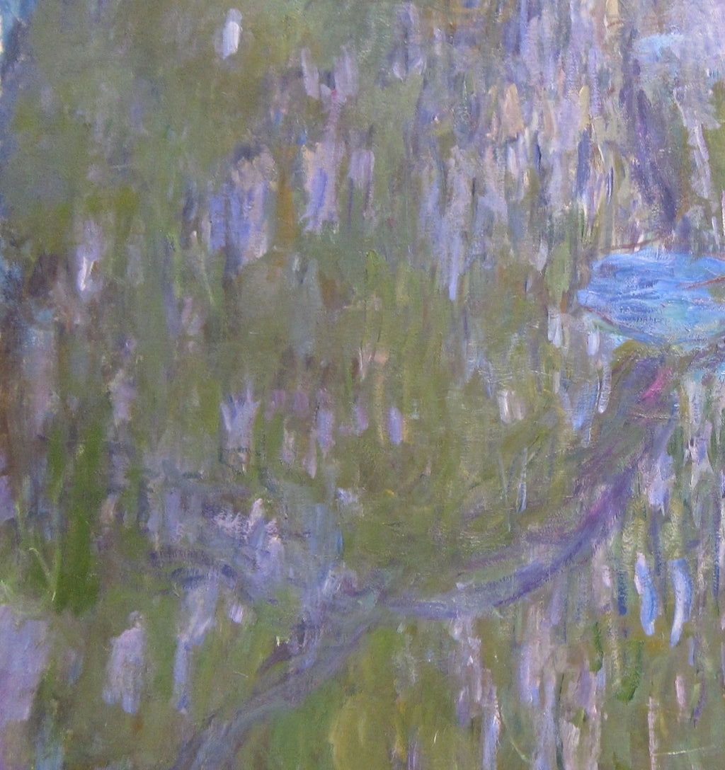 Détail des reflets de saule dans Nymphéas, reflets de saule W1860 de Claude Monet