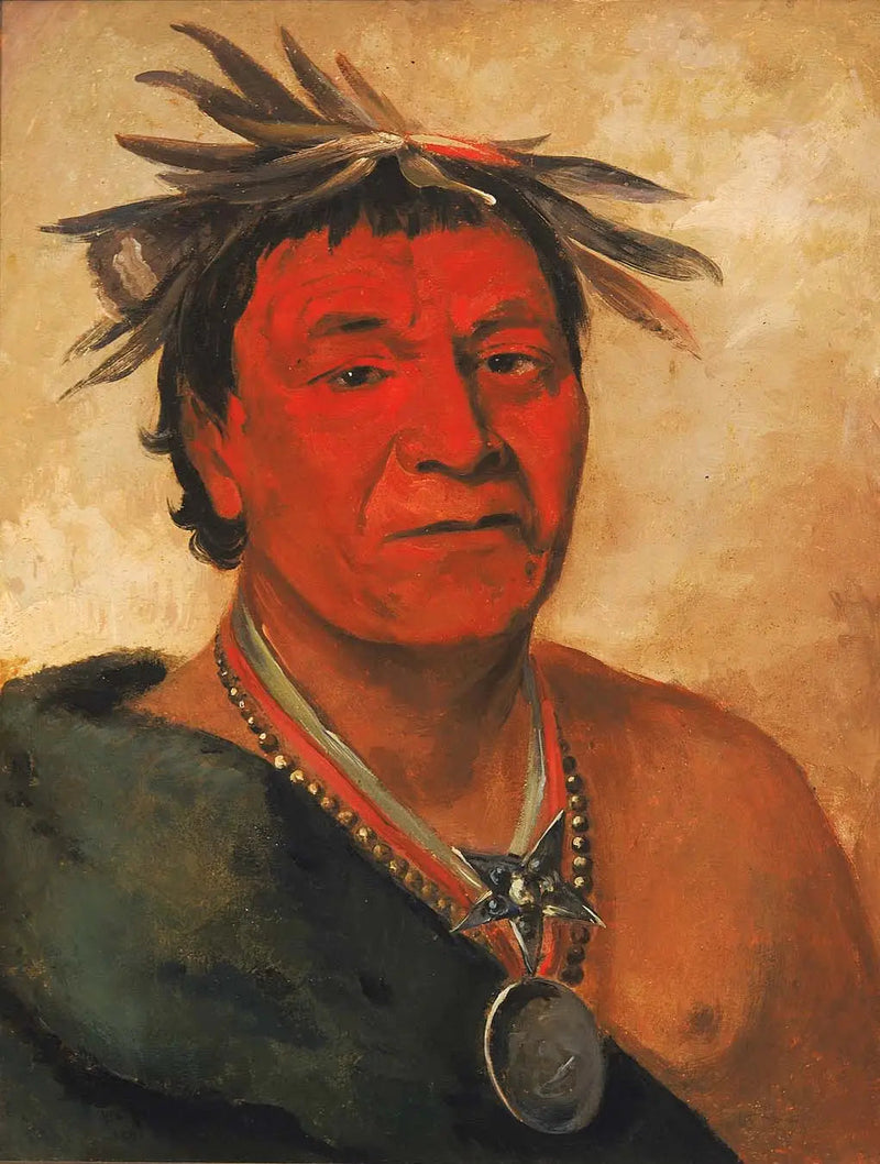 O-ho-páh-sha, Small Whoop, ein distinguierter Krieger - George Catlin