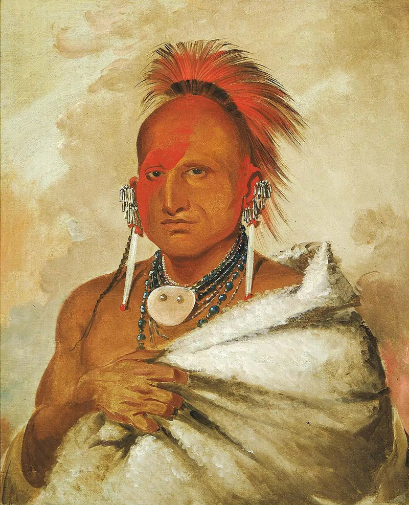 O-rón-gás-see, Jäger des Bären, ein berühmter Krieger - George Catlin