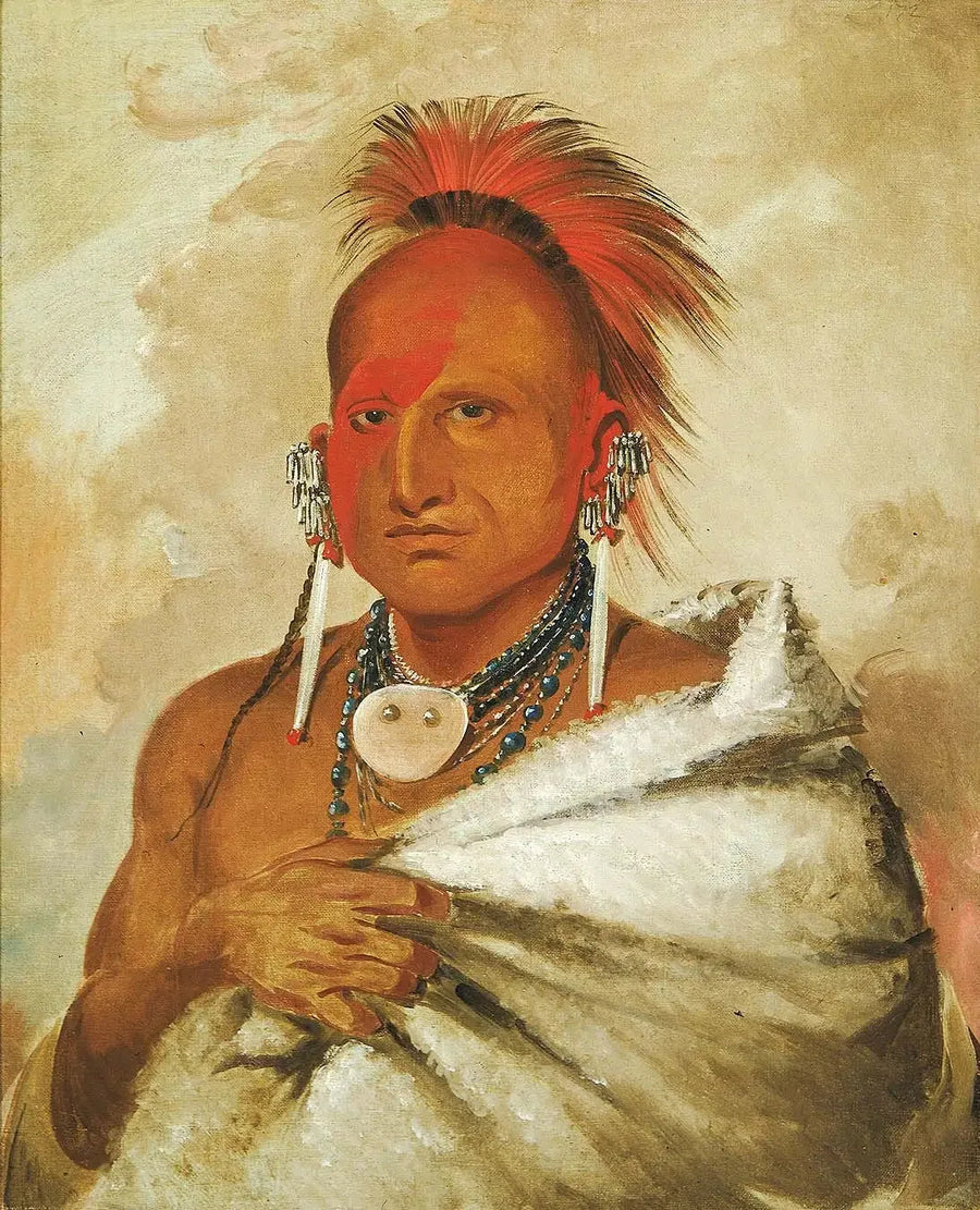 O-rón-gás-see, Jäger des Bären, ein berühmter Krieger - George Catlin