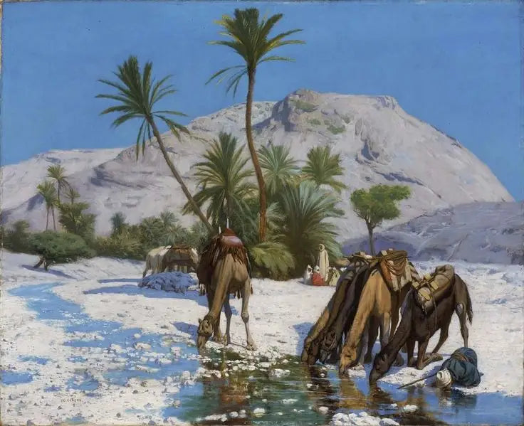 Oasis - Jean-Léon Gérôme image 1 reproduction de peinture à l’huile