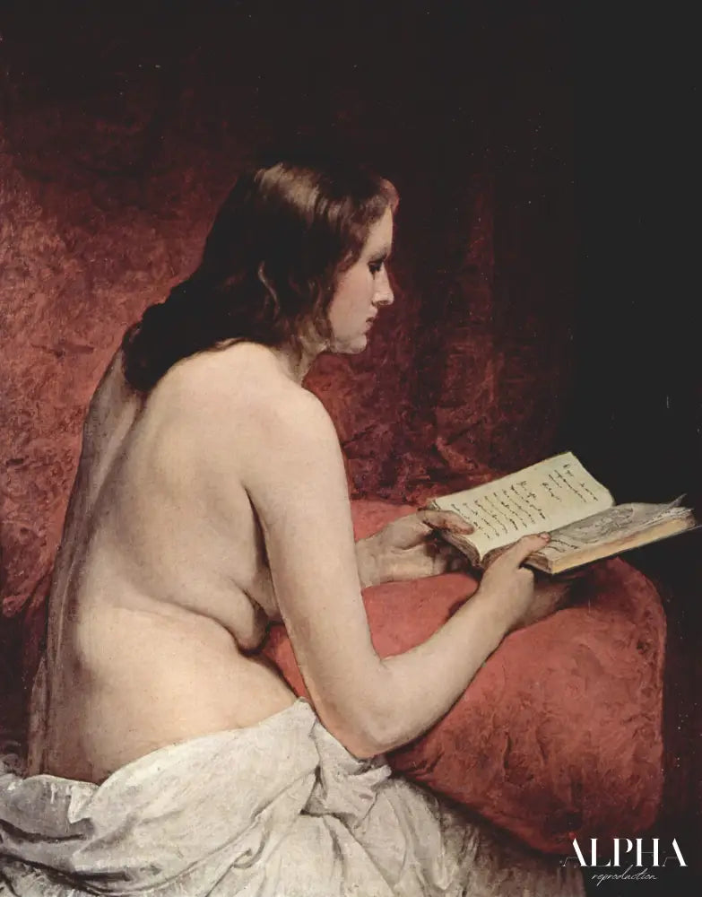 Odalisque with Book - Francesco Hayez - Reproductions de tableaux et peintures haut de gamme