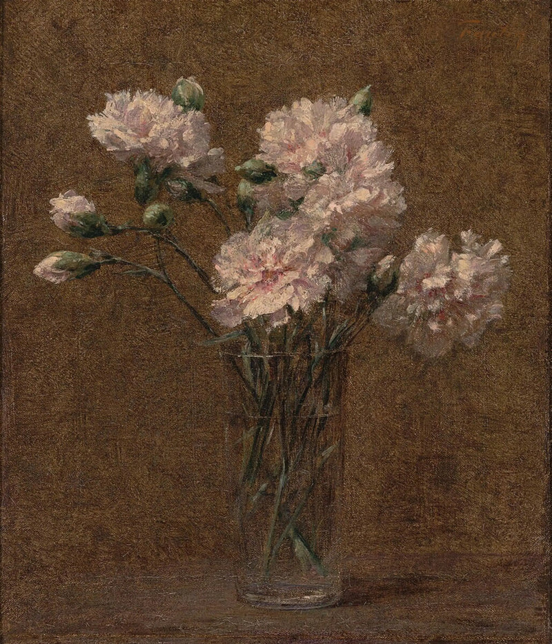 Weiße Nelken in einem Glas - Henri Fantin-Latour